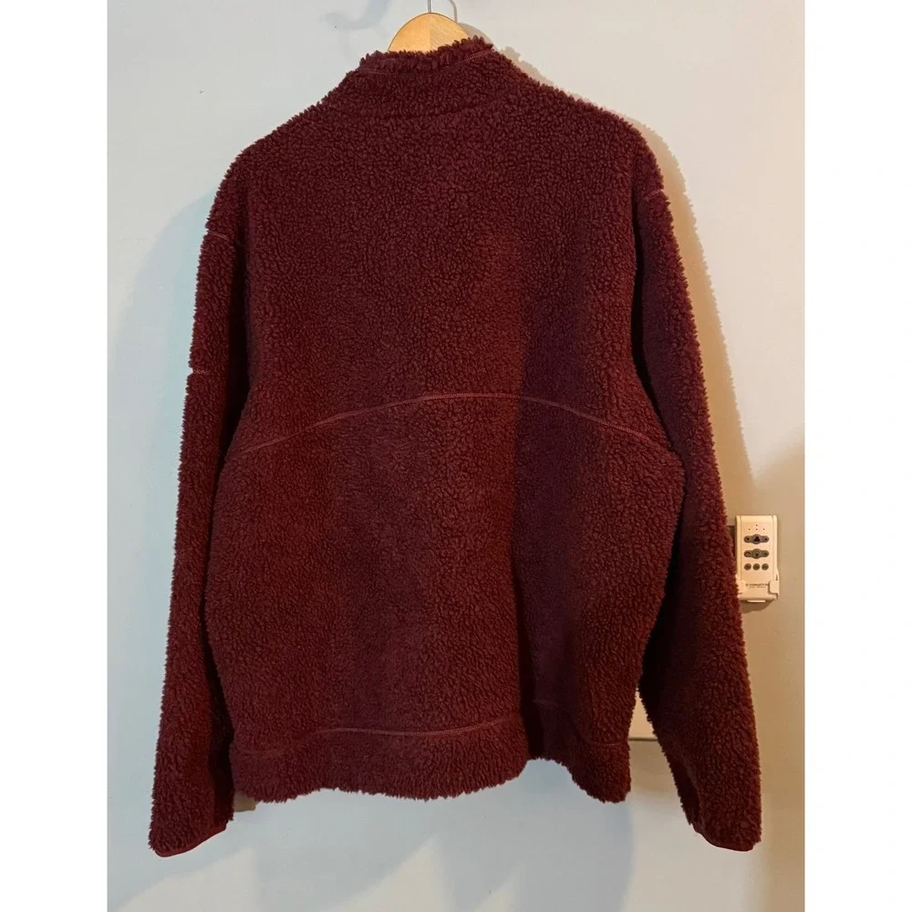 Men's Maroon Sherpa Zip Jacket